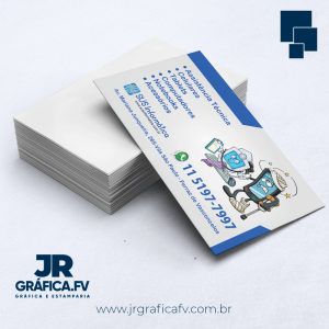 CARTÃO DE VISITA SÓ FRENTE Couchê 250g 9x5cm 4x0 Verniz Total Brilho Frente Corte Reto 