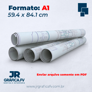 Impressão A1 Colorida - 59.4 X 84.1 cm Papel 75g 59.4 X 84.1 cm   SEM REFILE 